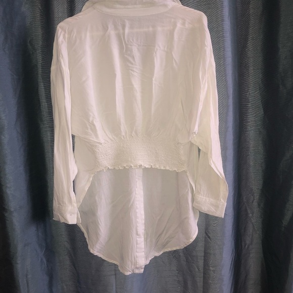Bishop + Young -L- Crisp White Shirt elastic back- full sleeve- new or like new - Picture 2 of 14